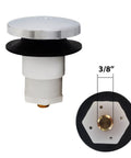 No Sweat Replacement Bathtub Drain Stopper With 3 8 Inch Stem Polished Chrome Tip Toe Bath Plug top view and side angle