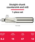M8 1 Piece Straight Shank Counterbore End Mill Four Flute HSS End Mill For Metalworking With 12mm Shank Diameter 14mm Cutting Edge