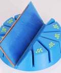 Multi Angle Stained Glass Jig Set For DIY Crafters Complete Foiling Tool Kit with blue and yellow markings for precise angles.