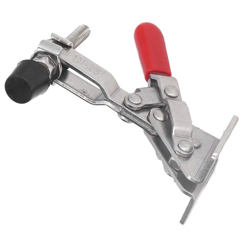Heavy Duty 70 Kg Toggle Clamp With Stainless Steel Build For Woodworking Welding And Mold Fixturing Adjustable Opening Keeps Your Pieces Locked Down For Precision Tasks And Easy Setup, stainless steel toggle clamp with red handle
