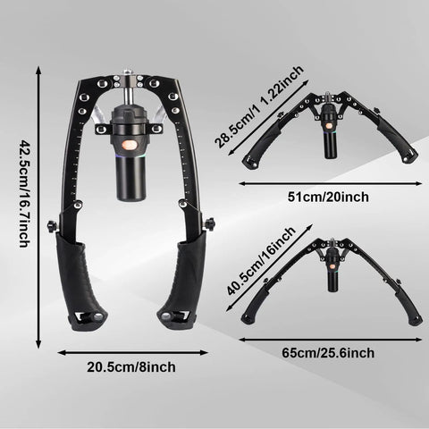 Ultimate Adjustable Hydraulic Power Chest Press Machine Plus Forearm Strengthener And Chest Expander with measurements and design