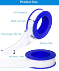 Plumbers Teflon Tape 3 Roll Pack No Leak Seal For Water Pipes And Plumbing Pro Grade High Density Tape Waterproof Durable Seal