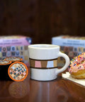 Caramel Swirl Decaf Coffee Pods For Keurig K Cups Medium Roast Flavored Coffee Pods 24 Count near cup and donut