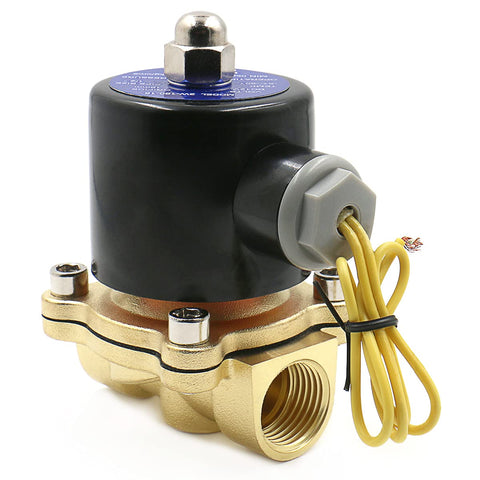 Half Inch Brass Electric Solenoid Valve DC 12V Normally Closed NC Direct Acting Heavy Duty Valve For Water Air Gas DN15 2W 160 15