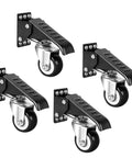 Smooth As Silk Retractable Workbench Casters 4 Pack Heavy Duty Swivel Wheels for garage tables, solid iron core, foot step pedal.