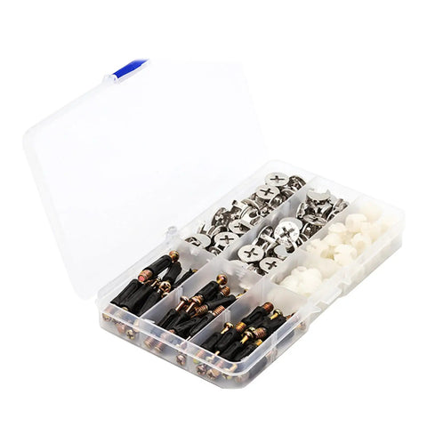 3 In 1 Connector Bolt And Dowel Set With Preinserted Nut For Furniture Fittings Zinc Alloy Fasteners Screws And Expansion Hardware