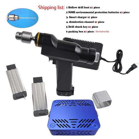 Heavy Duty Veterinary Orthopedic Bone Drill Smooth Operator High Torque Speed Control For Cannulated Surgery With Dual Batteries and Sterile Case