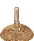 Natural Wicker Neck Pendant Lamps Long Hanging Ceiling Fixture Handwoven From Wicker Boho Style Glow For Living Room 18.5 Inch Diameter By 20.5 Inch High With 58 Inch Cord Adjustable 60W Bulb Not Included Non Frosted Recommended