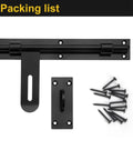 Heavy Duty 17-Inch Carbon Steel Slide Bolt Latch For Barn Doors And Fences Built Tough Security Lock, installation parts visible