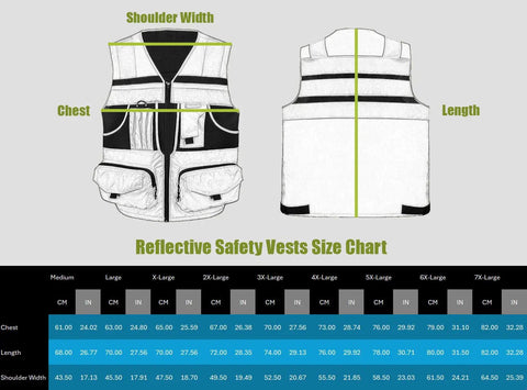 Reflective safety vests size chart for High Visibility Reflective Safety Vest With Heavy Duty Construction And Plenty Of Pocket Space For Tools On Any Job Site Hella Bright Orange Unisex Work Vest In Three X Large Size.