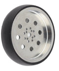 100mm Metal Robot Wheel with Neoprene Tire for Industrial Robots and RC Cars, 8mm Bore, Beefy Hub for Dually Axles, Grippy Traction