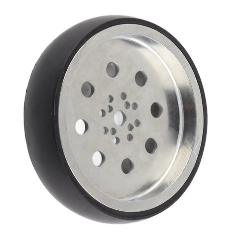 100mm Metal Robot Wheel with Neoprene Tire for Industrial Robots and RC Cars, 8mm Bore, Beefy Hub for Dually Axles, Grippy Traction