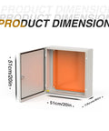 Open view of NEMA 20 X 20 X 6 Inch Steel Electrical Box Weatherproof IP66 Outdoor Indoor Enclosure With Mounting Plate