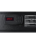 In Room Hotel Safe With LED Display 1.03 Cu Ft Battery Powered Digital Keypad No Fuss 4 Digit Guest Code And 6 Digit Master Override Multilingual Instructions