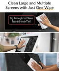 Hands using XL Pro Grade Electronics Cleaning Wipe For TV Monitor And Laptop 9 By 12 Inch Pre Moistened Cloth With 70 Percent Isopropyl Alcohol