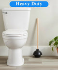 Six Pack Heavy Duty Black Toilet Plungers Featuring Solid Wood Handles And Beefy Rubber Cups Generate Killer Suction To Blast Through Stubborn Bathroom Clogs Straight Up Works Every Time by a toilet.