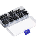 66Pcs Insulated IC Socket Kit 6P To 28P Flat Pin Sockets for PCB Boards in plastic box with compartments