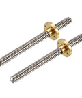 100mm T8 Lead Screw Rod With 8mm Diameter Stainless Steel Copper Nut With Four Fixing Holes For Your 3D Printer Z Axis Set Of 2