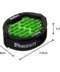 Tak Ty Cable Organizer Tool Kit For Up To 24 Data Cables with green insert, black jacket cover, hook and loop fasteners, 7.5cm diameter