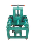 Heavy Duty Electric Pipe Bender With 15 Round And 9 Square Dies, top view of green motorized tube roller machine.