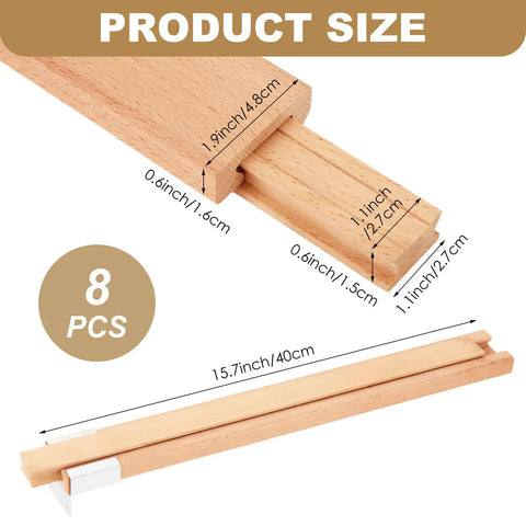 8 Pack Beech Wood Drawer Slides 16 Inch Center Mount Guide Tracks With Metal Glide Bottom Mount Drawer Slide Replacement Parts