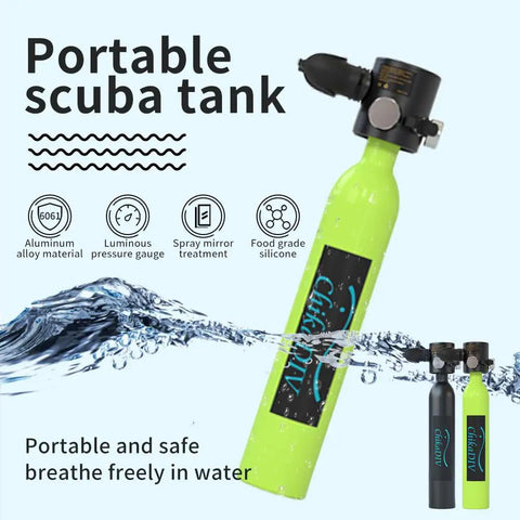Portable 0.5L Mini Scuba Tank For Travel And Recreational Diving, Lightweight Aluminum Air Tank With 6 To 10 Minute Usage