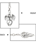 Mens Albert Chain Pocket Watch Curb Link Key Chain With Dragon Pendant And T Bar Fob Vintage Silver Tone Swivel Clip Two Hooks