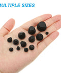 Silicone T Hole Stoppers 6.3mm 0.25in Pack Of 20 Soft Flexible Bottle Seal Plugs For Cable Glands And Holes, assorted sizes in hand