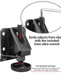 Heavy Duty Adjustable Table And Workbench Leveling Legs Kit 8Pcs showing metal foot and threaded post with allen wrench