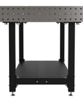 Heavy Duty No Frills Welding Fixture Table 72X36X36 Inches view showing perforated steel top and sturdy black frame.