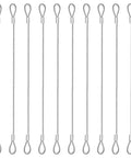 10pc Stainless Steel Wire Cable With Loops, 12 Inch Vinyl Coated, 7x7 Strand, Heavy Duty Security Cable For Outdoor Gates