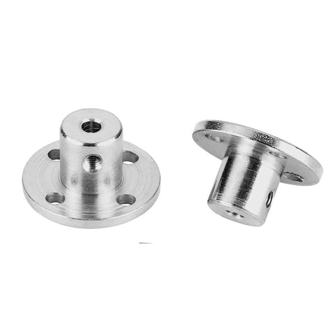 4 Pcs 2mm Flange Coupling Connectors For RC Model Motors Rigid Guide Shaft Axis Fittings, DIY Accessory Pack, Silver Finish