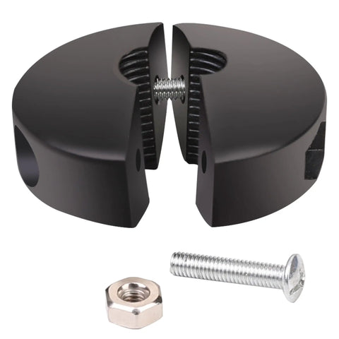 Open view of Ball Stopper For Three Eighths Inch ID Air Hose Reel with bolt and nut, featuring a durable 14mm hole.
