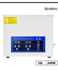 Hualuck 10L Ultrasonic Cleaner Machine With Heater And Degas Function Digital Timer Touch Control, front view showing LED display.