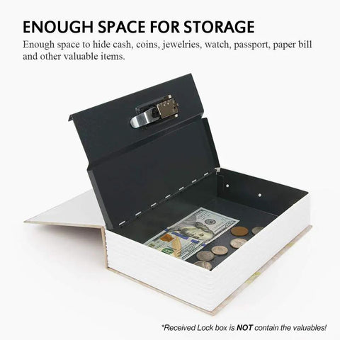 Hidden Book Safe With 3 Digit Combination Lock, Diversion Safe For Cash And Jewelry, Paris Eiffel Tower Design, Secret Metal Safe Box For Passports And Money, 9.5 By 6.2 By 2.2 Inch