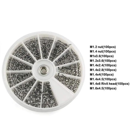 600 Piece Mini Screw And Nut Repair Kit With A Handy 3 Way Screwdriver Stainless Steel Fasteners For Watch Eyeglasses