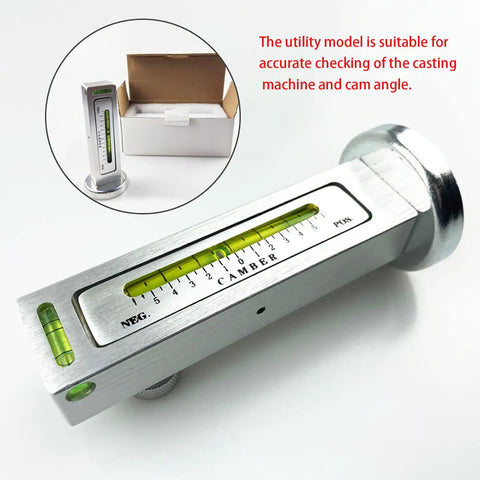 Hella Accurate Adjustable Magnetic Camber Gauge For Cars Trucks And RV Wheel Alignment Tool with level and measurements.