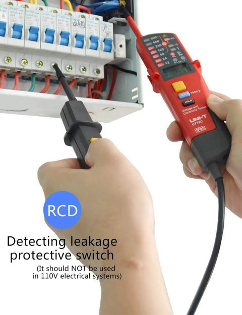 Voltage And Continuity Tester With AC And DC Detection For 12V To 690V Waterproof Design LCD Display And Audible Buzzer UT18C For Real World Electricians And DIY Pros