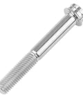 Titanium flange bolt M8 x80mm with 12-point head, side view.