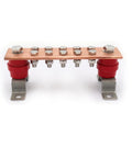 Wall Mounted Copper Ground Bar Kit With Ten Terminal Positions For Quick Multi Point Grounding, 0.24x1.97x7.87 inches busbar.