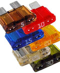 Six Piece ATC Fuse Kit With Fast Acting Automotive Fuses 5A 10A 15A 20A 25A 30A Beige Housing Tin Plated Blades