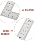 Versatile Woodworking Tool Stainless Steel Carpenter Square Ruler With Double Sided Scales 10x15cm close-up of dual-sided measurement scales
