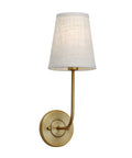 Rustic Wall Sconce With Flared Linen Shade Vertical Mount Bedside Light For Bedroom And Reading Room Antique Style Lamp
