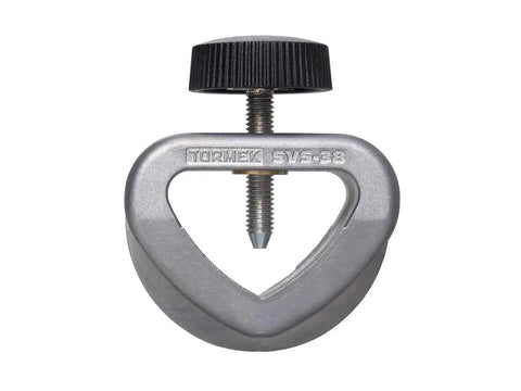 Short Tool Jig For Sharpening Short Wood Chisels Carving Gouges And Power Carver Bits That Keeps Your Tools Square To The Grindstone With 90 Degree Alignment And Dual Flange Support For Straight Shanks Pro Grade Quality, metal clamp with knob