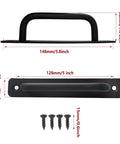 5 Inch Sliding Barn Door Handle Black Aluminium Alloy Gate Pull dimensions and screws