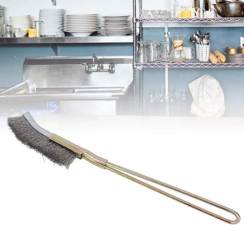 Ergonomic Bonsai Brush With Curved Or Straight Head Pipe Bend Pro Grade Rustproof Steel Garden Tool For All Skill Levels Non Toxic Finish Easy Grip Handle Essential Cleaning And Shaping Tool For Bonsai Enthusiasts And Beginners, straight head view