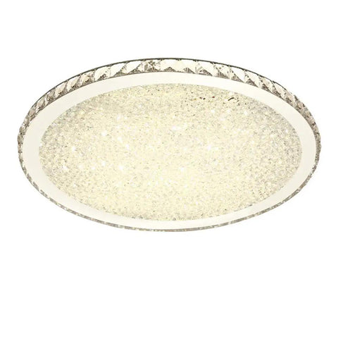 Crystal Round LED Flush Mount Ceiling Light Dope Modern Glow Warm White Close To Ceiling Chandelier Fixture 19.5 Inch
