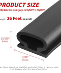 Close-up of black D-Shape 26 Feet Rubber Door Weather Stripping Seal With Self Adhesive Backing for large gaps in door frames.