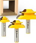 Lock Miter Router Bit Set For Fast Clean 90 Degree Joints With Interlocking Profile 3 Bit Kit with wood joint example
