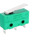 4 Pack KW4-3Z-3 Micro Limit Switch SPDT NO NC With 3 Terminals Momentary Short Straight Lever Green
